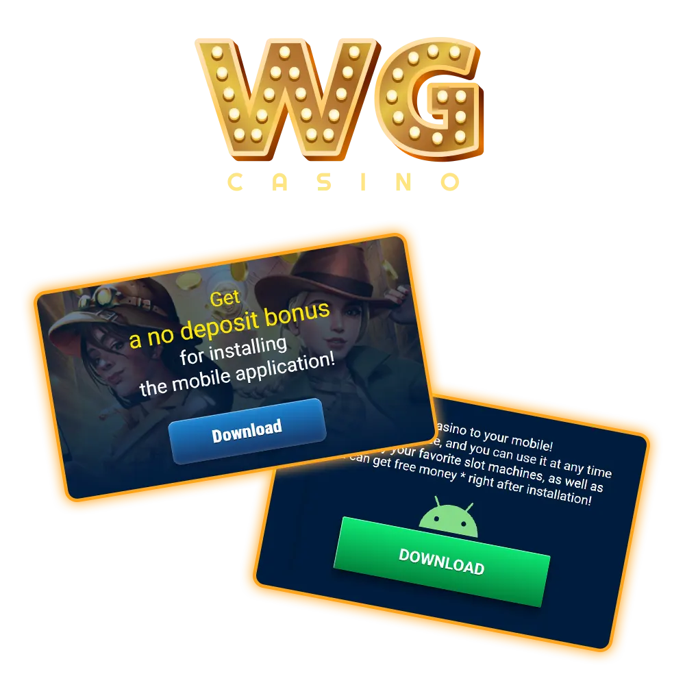 Get a no deposit bonus on the WG Casino platform.